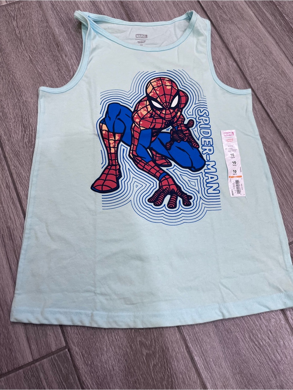 Marvel Light Blue Spider-Man Graphic Tank Top for Kids